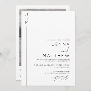 Invitation mariage de typographie moderne et minim
