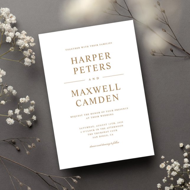 Invitation Mariage de typographie simple (Créateur téléchargé)