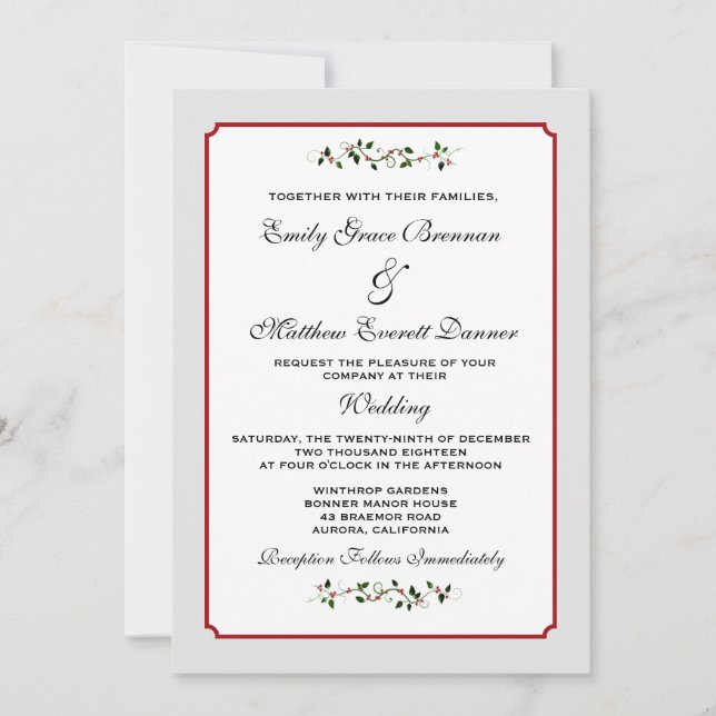 Invitation Mariage de vacances de décembre Semi-Décontracté (Devant)