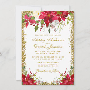 Invitation Mariage de vacances Floral Poinsettia Parties scin