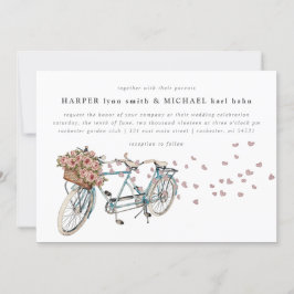 Invitation Mariage de vélo Watercolor Tandem