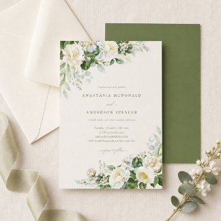 Invitation Mariage de verdure botanique moderne