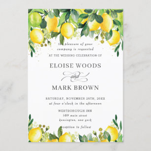Invitation Mariage de verdure d'été Lemon Azure
