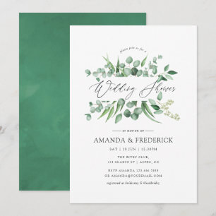 Invitation Mariage de verdure d'eucalyptus à l'aquarelle