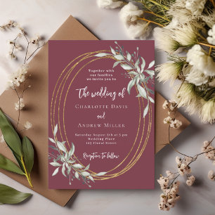 Invitation Mariage de verdure dorée de Bourgogne