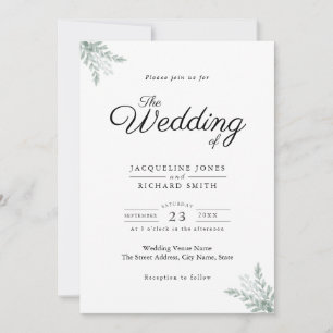 Invitation Mariage de verdure Eucalyptus