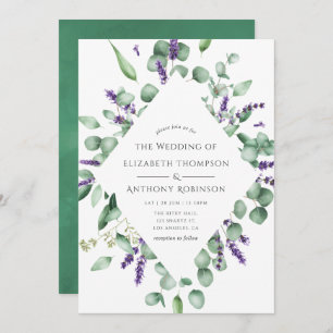 Invitation Mariage de verdure Eucalyptus Lavender