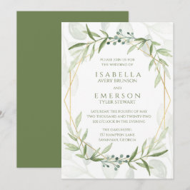 Invitation Mariage de verdure géométrique