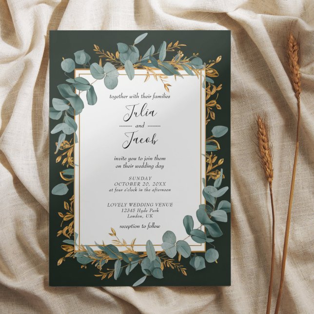 Invitation Mariage de verdure simple Eucalyptus (Simple Eucalyptus Greenery Wedding Party Supplies)