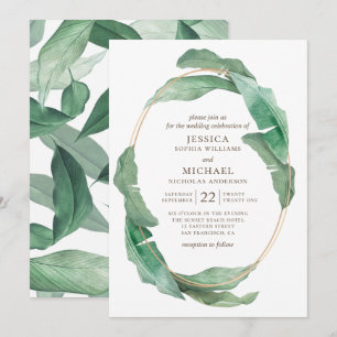 Invitation Mariage de verdure tropicale. Aquarelle botanique