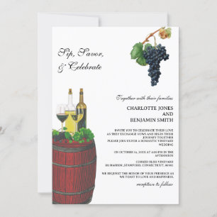Invitation Mariage de vignoble de vigneron élégant