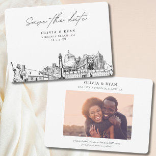Invitation Mariage de Virginia Beach Sauvez la date