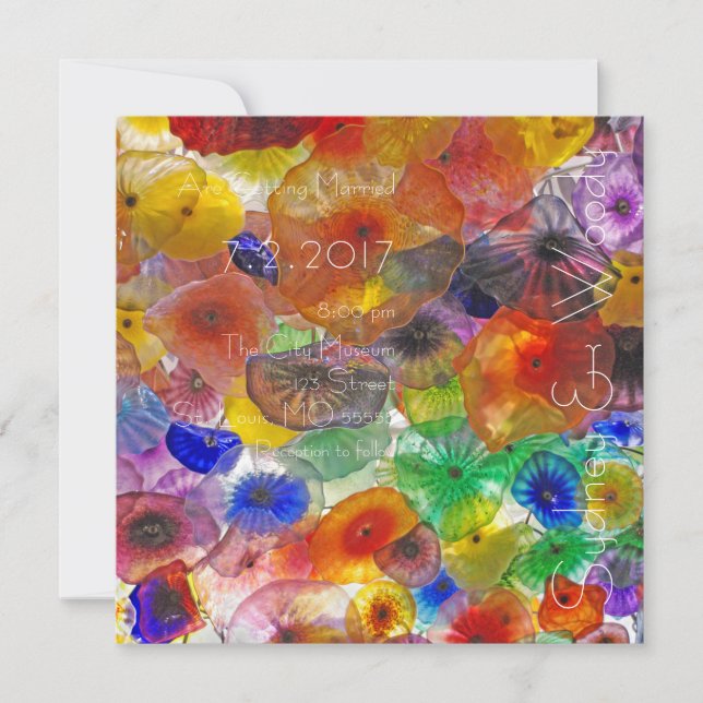 Invitation Mariage d'éclairage de verre (Devant)