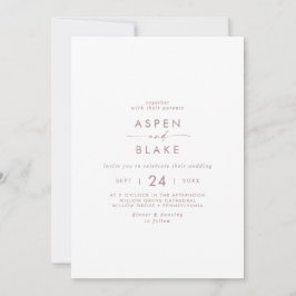 Invitation Mariage Décontracté Rose Gold Script