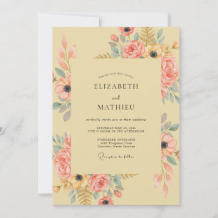 Invitation Mariage Décoration Fleurie de Pêcher