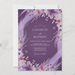 Invitation Mariage Deep Amethyst Pivoine
