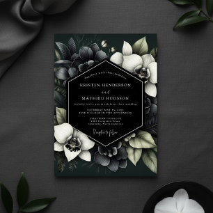 Invitation Mariage Deep Green Moody Bloom