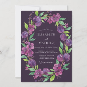 Invitation Mariage Deep Purple Prune Eucalyptus