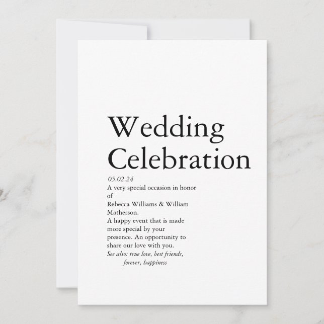 Invitation Mariage Définition (Devant)