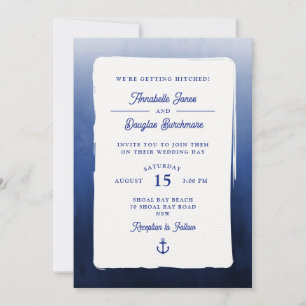 Invitation Mariage dégradé bleu marine
