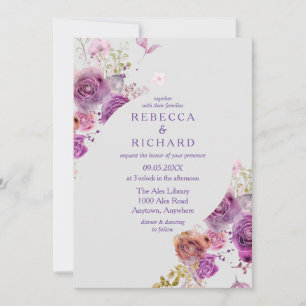 Invitation Mariage d'élégance florale violet de charme