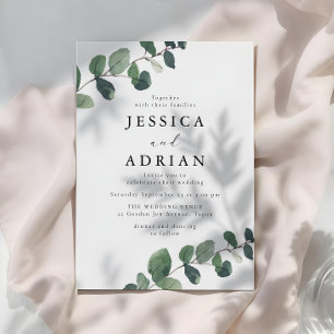 Invitation Mariage d'élégance verte feutrée