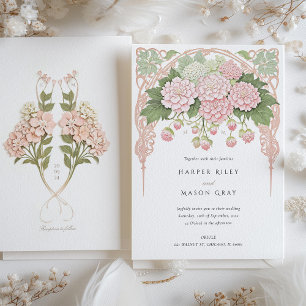 Invitation Mariage délicieux dans le jardin d'Hydrangea