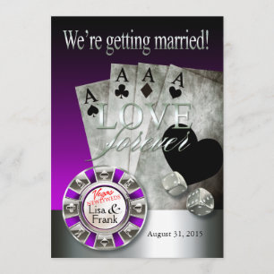 Invitation Mariage Deluxe à Las Vegas   argent pourpre