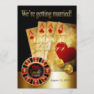 Invitation Mariage Deluxe à Las Vegas   rouge or noir