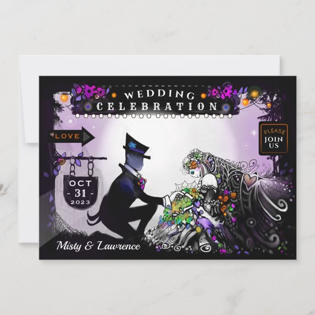 Invitation Mariage D'Enchantement D'Halloween - Avec (Devant)