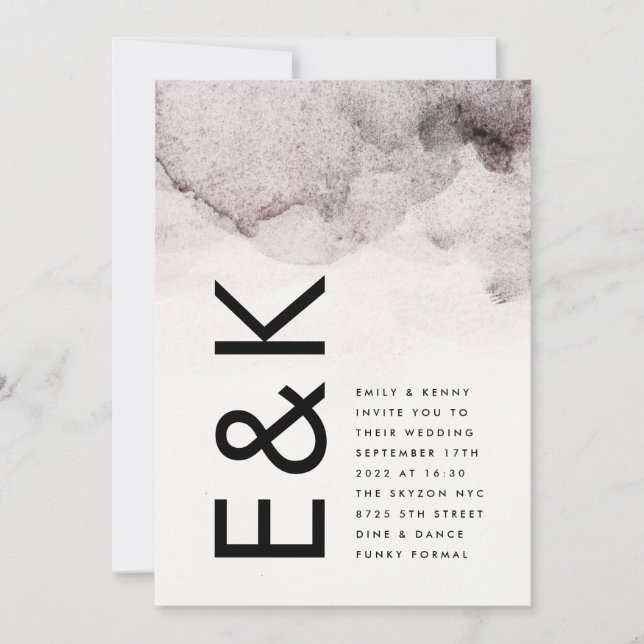 Invitation Mariage d'encre neutre pour le genre ultra moderne (Devant)