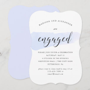 Invitation Mariage d'engagement Blue Watercolor Swatch