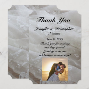 Invitation Mariage dentelle robe Image Merci Couple Card
