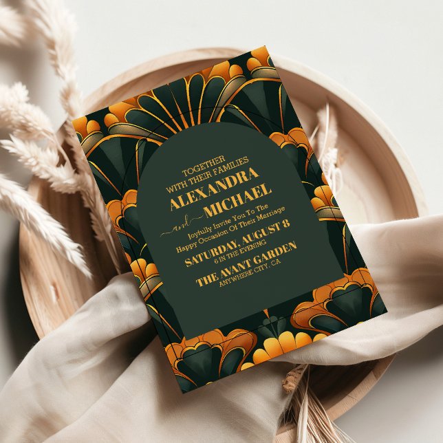 Invitation Mariage des années 20 Roaring Art déco (Créateur téléchargé)