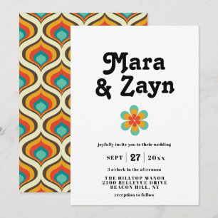 Invitation Mariage des Boho Chic Retro 70
