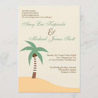 INVITATION MARIAGE DES CARAÏBES VERT DE DESTINATION DE