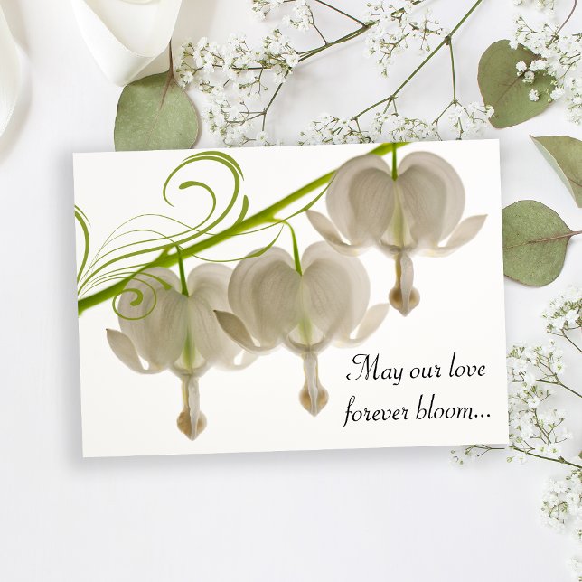 Invitation Mariage des Coeurs Blanches Saignantes (Invite guests to your marriage ceremony with the pretty White Bleeding Hearts Wedding Invitation.)