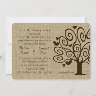 Invitation Mariage des Coeurs d'arbre