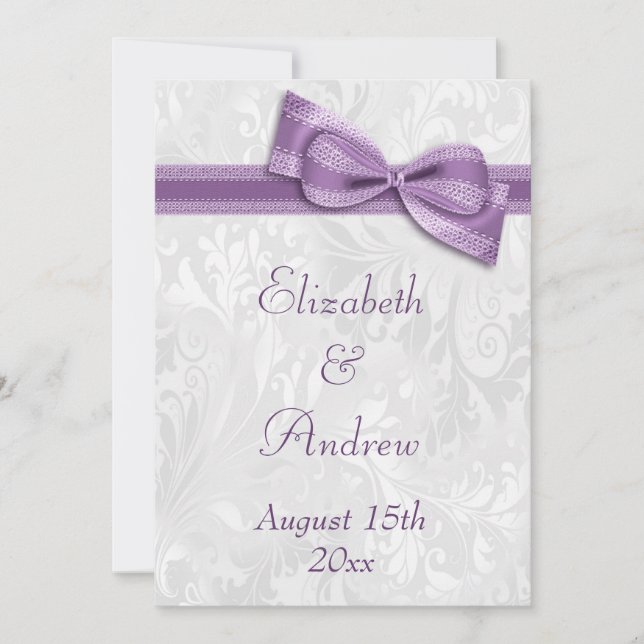 Invitation Mariage des Damas blanches et des Faux Bow (Devant)