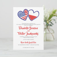 Mariage des drapeaux cardiaques américains polonai