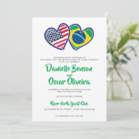 Mariage des drapeaux cardiaques brésiliens américa