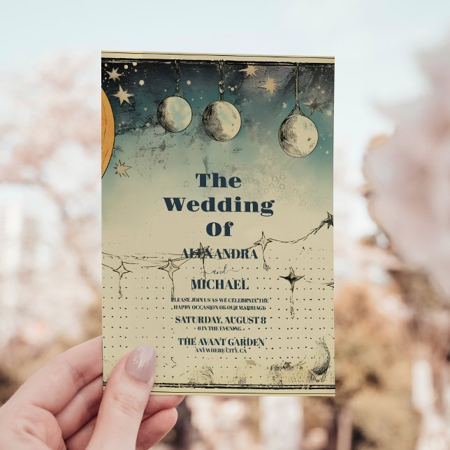 Invitation Mariage des étoiles de minuit céleste (Créateur téléchargé)