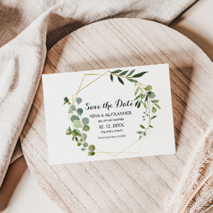 Invitation Mariage des Feuilles verts tropicaux Sauvez la dat