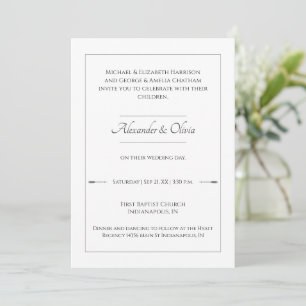 Invitation Mariage des flèches minimalistes Blanc