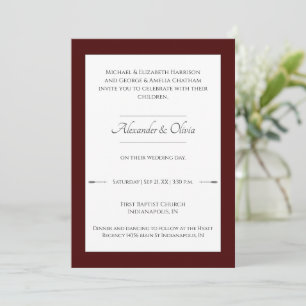 Invitation Mariage des flèches minimalistes Rouge