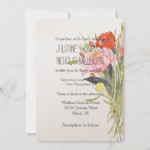 Invitation Mariage des fleurs aquarelles