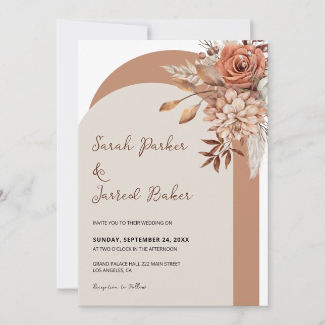 Invitation Mariage des fleurs d'automne (Devant)