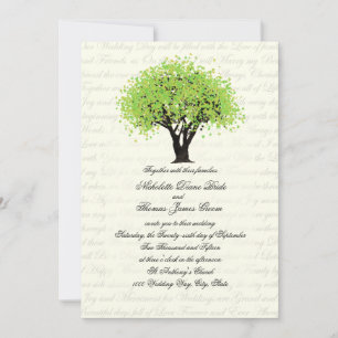 Invitation Mariage des fleurs de l'arbre vert du printemps