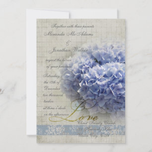 Invitation Mariage des Hydrangées bleues romantiques