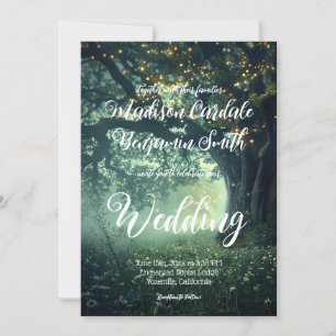 Invitation Mariage des lumières des fées de chêne forestier e